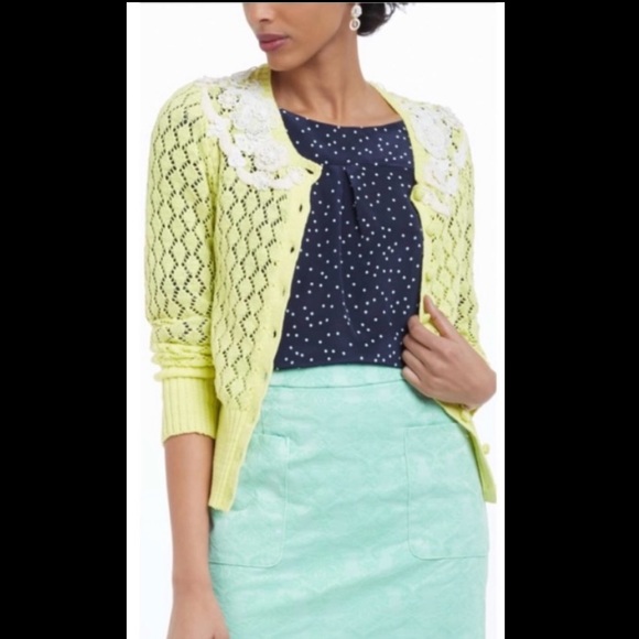 Sparrow Valance Anthropologie Floral Knit Cardigan